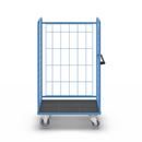 Rullbur med trådgaller Ilotar, lastkaapcitet 500 kg, centralbroms, lastyta LxB 1130 x 700 mm