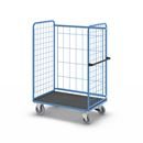 Rullbur med trådgaller Ilotar, lastkaapcitet 500 kg, centralbroms, lastyta LxB 1330 x 800 mm