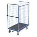 Rullbur med trådgaller Ilotar, lastkaapcitet 500 kg, centralbroms, lastyta LxB 1330 x 800 mm