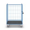 Rullbur med trådgaller Ilotar, lastkaapcitet 500 kg, centralbroms, lastyta LxB 1330 x 800 mm