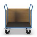 Plattformsvagn Line, med 3 höga väggar, LxB 1050 x 700 mm, massivgummihjul