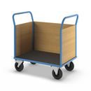 Plattformsvagn Line, med 3 höga väggar, LxB 1050 x 700 mm, massivgummihjul