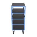 Hyllvagn CustomLine, 5 hyllplan, ljusblå RAL 5012, massivgummi