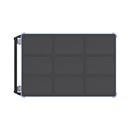 Hyllvagn CustomLine, 4 hyllplan, ljusblå RAL 5012, massivgummi