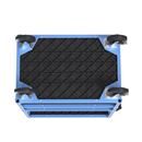 Hyllvagn CustomLine, 4 hyllplan, ljusblå RAL 5012, massivgummi