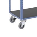 Hyllvagn CustomLine, 4 hyllor, med centralbroms, ljusblå RAL 5012