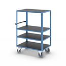 Hyllvagn CustomLine, 4 hyllor, med centralbroms, ljusblå RAL 5012