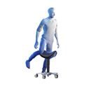 Sadelstol Elina, med hjul, konstläder, svart