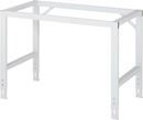 Arbetsbord på hjul Nornor, skiva i massiv bok, tjocklek 25 mm, 60 x 30 mm, BxDxH 2500 x 800 x 910 – 1230 mm