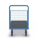 Plattformsvagn Malak, elastiska gummihjul, 1 högt galler, LxB 1000 x 700 mm