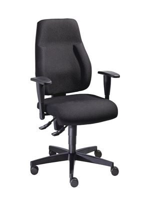 Kontorsstol Alea, permanentkontakt, ryggstödshöjd 580 mm, svart