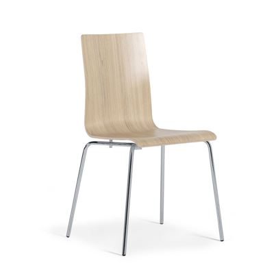 Skalstol Alma, stapelbar, 4-pack, ek/krom