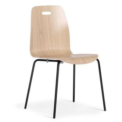 Skalstol Alina, stapelbar, 4-pack, ek/svart