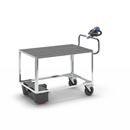 Eldriven Rullvagn Edessa, 1 hyllplan av plast, LxBxH 1670 x 800 x 1300 mm, galvaniserad
