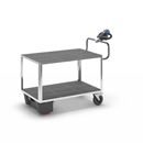 Eldriven Rullvagn Edessa, 2 hyllplan av plast, LxBxH 1670 x 800 x 1300 mm, galvaniserad