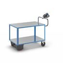 Eldriven Rullvagn Edessa, 2 hyllplan galvaniserade, LxBxH 1670 x 800 x 1300 mm, blå