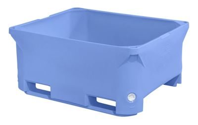 Pallbox för livsmedel Mia, form A, volym 445 l, LxBxH 1230 x 1030 x 580 mm, blå