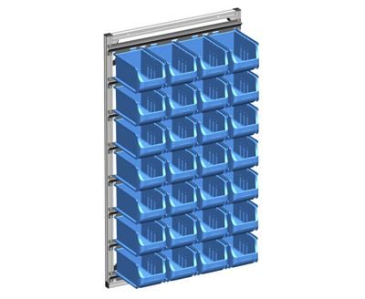 Väggställ med modulbackar Nalia, HxB 1190 x 660 mm, med 28 backar
