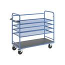 Hyllvagn Grotte, för 5 hyllplan, inkl. 4 hyllplan, med gallerhyllor