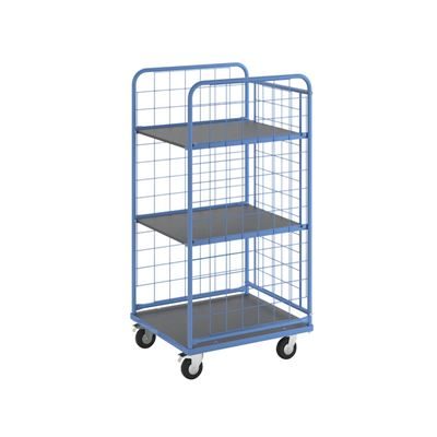 Postbur Olaus, gallerklädd på 3 sidor, lastyta 750 x 650 mm, med 2 hyllplan