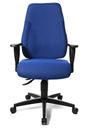 Kontorsstol Alea, permanentkontakt, ryggstödshöjd 580 mm, blå