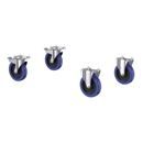 Hjulsats till hyllvagn och rullvagn CustomLine, 2 bromsade länkhjul, 2 fasta hjul, elastiska gummihjul Ø 200 mm