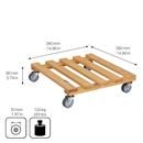 Blomvagn Trä Paletti Wagner, lastkapacitet 120 kg, 2-pack, LxB 380 x 380 mm, ockra