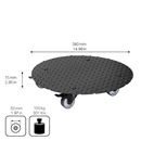 Blomvagn Aluminium Alaska Wagner, lastkapacitet 150 kg, rund, Ø 380 mm, svart