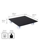 Blomvagn Kvadrat Aluminium Wagner, lastkapacitet 100 kg, LxB 450 x 450 mm, svart