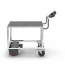 Eldriven Rullvagn Edessa, 1 hyllplan av plast, LxBxH 1470 x 700 x 1300 mm, galvaniserad