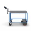 Eldriven Rullvagn Edessa, 1 hyllplan av plast, LxBxH 1670 x 800 x 1300 mm, blå