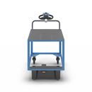 Eldriven Rullvagn Edessa, 1 hyllplan av plast, LxBxH 1670 x 800 x 1300 mm, blå