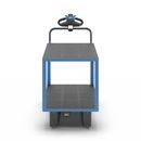 Eldriven Rullvagn Edessa, 2 hyllplan av plast, LxBxH 1470 x 700 x 1300 mm, blå