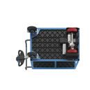 Eldriven Rullvagn Edessa, 2 hyllplan av plast, LxBxH 1470 x 700 x 1300 mm, blå