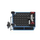 Eldriven Rullvagn Edessa, 2 hyllplan av plast, LxBxH 1670 x 800 x 1300 mm, blå