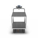 Eldriven Rullvagn Edessa, 2 hyllplan av plast, LxBxH 1670 x 800 x 1300 mm, galvaniserad