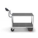 Eldriven Rullvagn Edessa, 2 hyllplan av plast, LxBxH 1670 x 800 x 1300 mm, galvaniserad