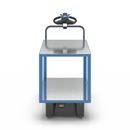 Eldriven Rullvagn Edessa, 2 hyllplan galvaniserade, LxBxH 1470 x 700 x 1300 mm, blå