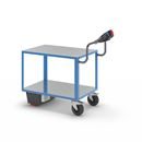 Eldriven Rullvagn Edessa, 2 hyllplan galvaniserade, LxBxH 1470 x 700 x 1300 mm, blå