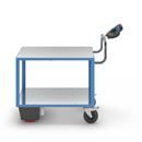 Eldriven Rullvagn Edessa, 2 hyllplan galvaniserade, LxBxH 1470 x 700 x 1300 mm, blå