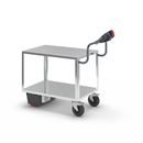 Eldriven Rullvagn Edessa, 2 hyllplan galvaniserade, LxBxH 1470 x 700 x 1300 mm, galvaniserad