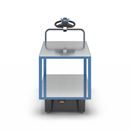 Eldriven Rullvagn Edessa, 2 hyllplan galvaniserade, LxBxH 1670 x 800 x 1300 mm, blå