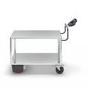 Eldriven Rullvagn Edessa, 2 hyllplan galvaniserade, LxBxH 1670 x 800 x 1300 mm, galvaniserad