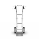 Pirra i aluminium Sadie, modell XL: stor lastplatta och glidskena, med fast lastplatta