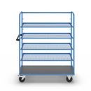 Hyllvagn Grotte, för 8 hyllplan, inkl. 4 hyllplan, med gallerhyllor