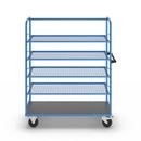 Hyllvagn Grotte, för 8 hyllplan, inkl. 4 hyllplan, med gallerhyllor