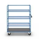 Hyllvagn Grotte, för 8 hyllplan, inkl. 3 hyllplan, med gallerhyllor