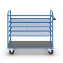 Hyllvagn Grotte, för 5 hyllplan, inkl. 4 hyllplan, med gallerhyllor