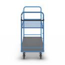 Hyllvagn Grotte, för 5 hyllplan, inkl. 1 hyllplan, med gallerhylla