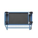 Hyllvagn Grotte, för 5 hyllplan, inkl. 1 hyllplan, med gallerhylla